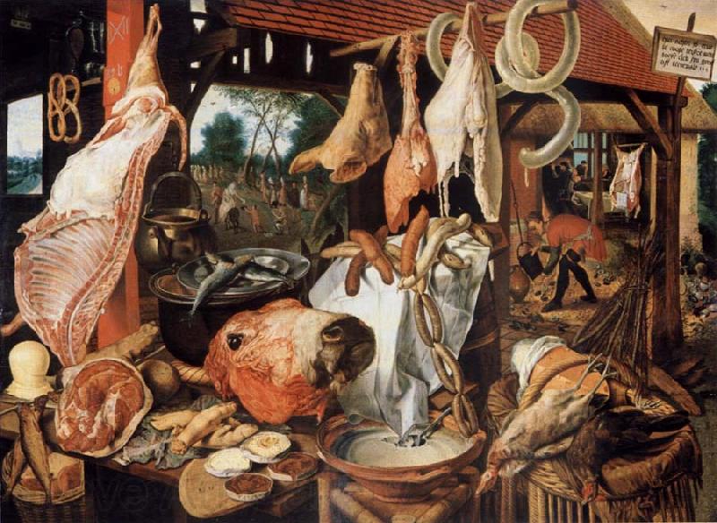 Pieter Aertsen Butcher sale state with flight nacb Agypten